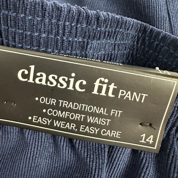 Alfred Dunner Size 14 Classics Proportioned Short Navy Pants Classic Fit - Picture 4 of 7